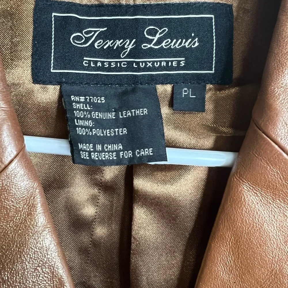 Terry Lewis Classic Luxuries Genuine Leather Button Down Blazer Jacket